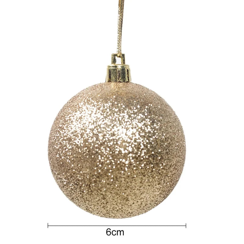 12pcs 6cm Assorted ChristmasTree Ball Ornament Set Multi Design