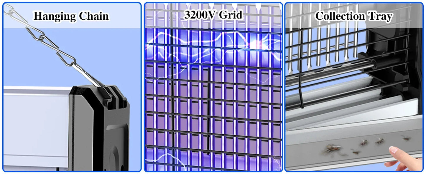 Electric Bug Zapper 3200V – Powerful Mosquito & Insect Killer