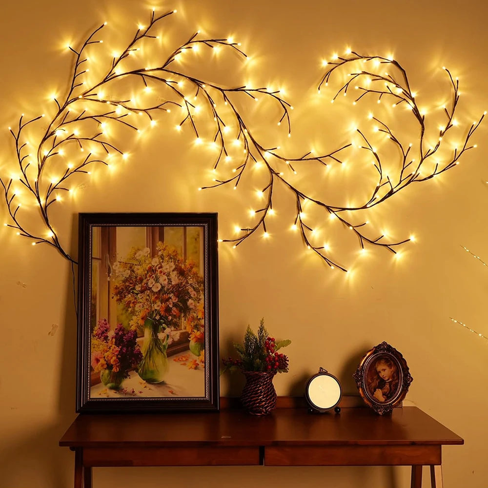 96 LED Solar Tree & Vine Wall Lamp – DIY Warm White Fairy Lights