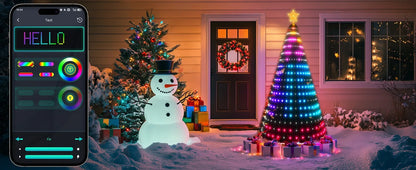 7FT 400LEDs Smart LED Dynamic RGB Color App Music Sync Timer Christmas Tree Lights