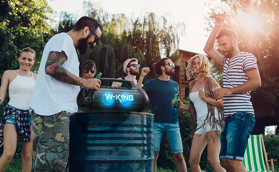 W-KING 70W RMS Bluetooth Portable Speaker,  Speaker Wireless Loud IPX6 Waterproof Bluetooth Speakers with Subwoofer/Bass Boost