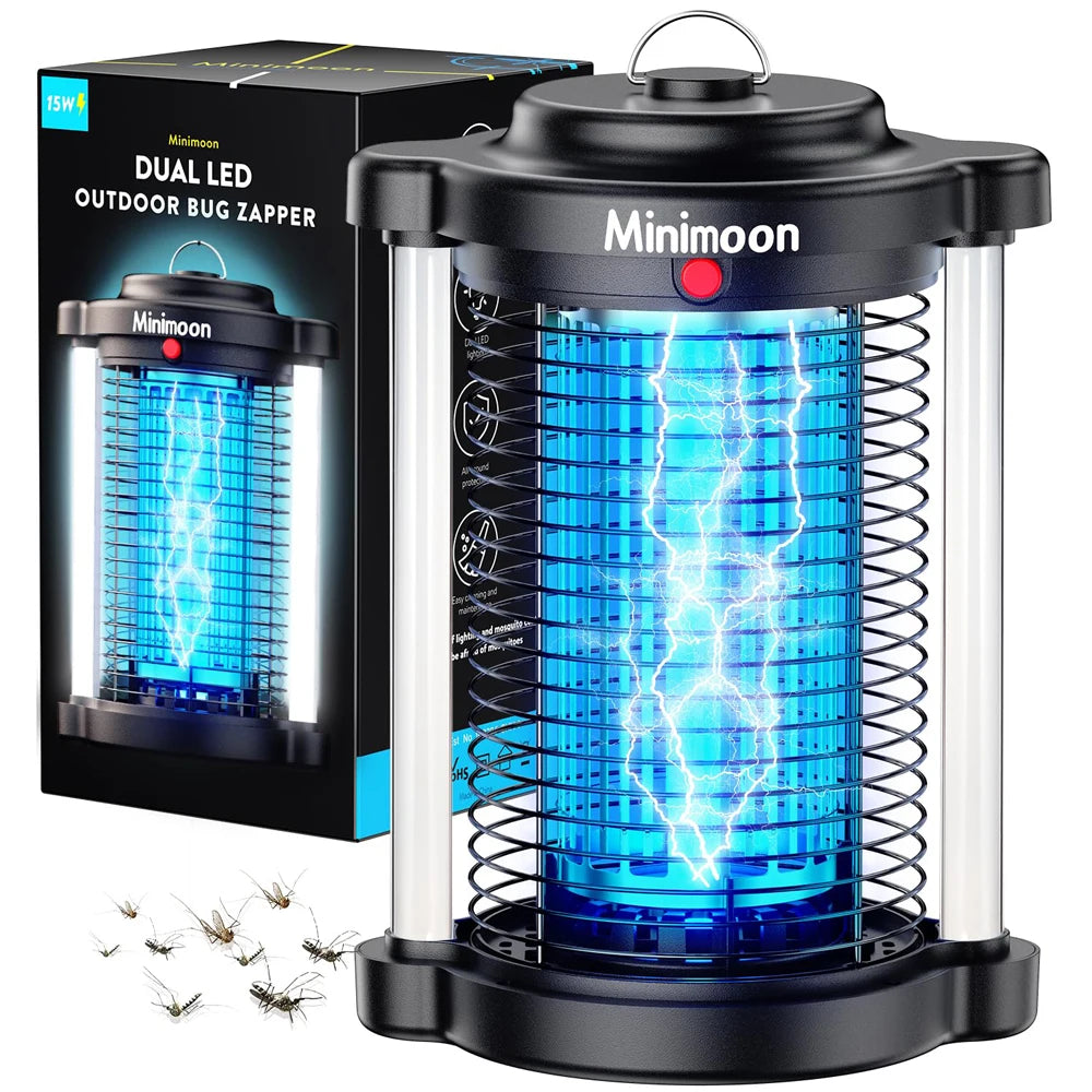 Minimoon Bug Zapper Outdoor Mosquito Zapper with Dual LED Light 4200V Electric Fly Trap