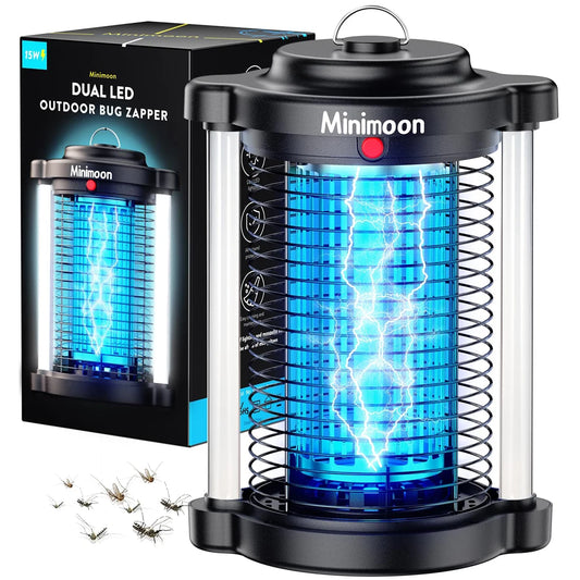 Minimoon Bug Zapper Outdoor Mosquito Zapper with Dual LED Light 4200V Electric Fly Trap