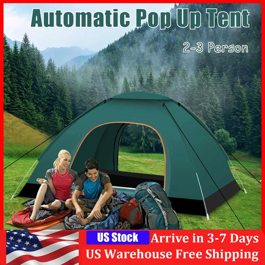 Automatic Pop Up Camping Tent for 2-3 People Waterproof Portable Outdoor Sheltererson