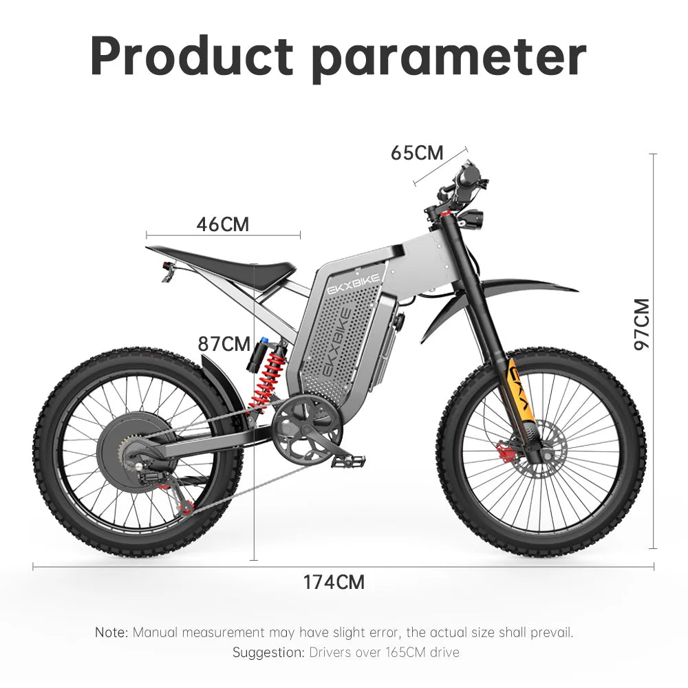 EKXBIKE X21 Max Electric Motorcycle – 3000W Brushless Motor, 60V 30Ah Battery, 85KM/H Speed, Off-Road E-Bike for Adults