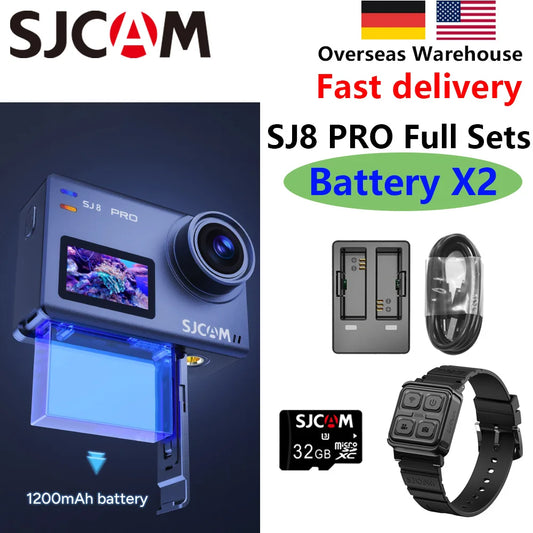 SJCAM SJ8 Pro 4K Action Camera Set with Dual Batteries, WiFi & Remote Watch