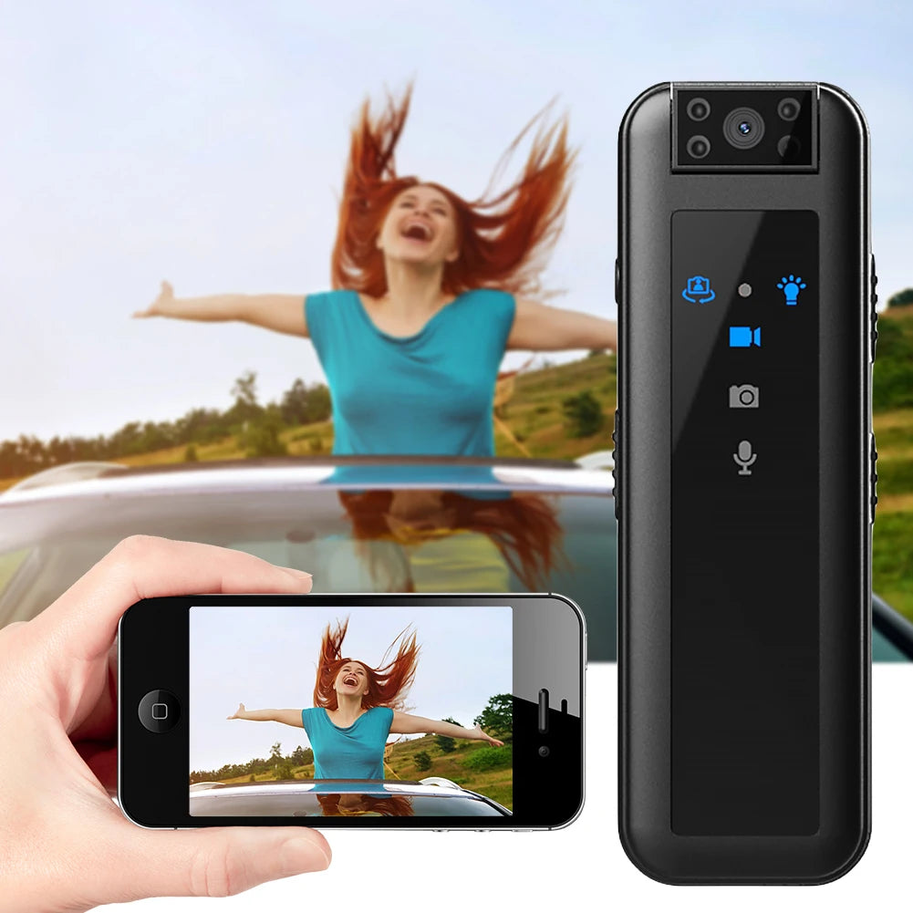 Mini HD 1080P Body Camera with Night Vision & 180° Rotating Lens