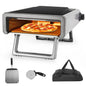 12-Inch Portable Gas Pizza Oven, 950°F Outdoor Propane Pizza Oven with Stone & Accessories for Backyard, Camping & Outdoor Cooking