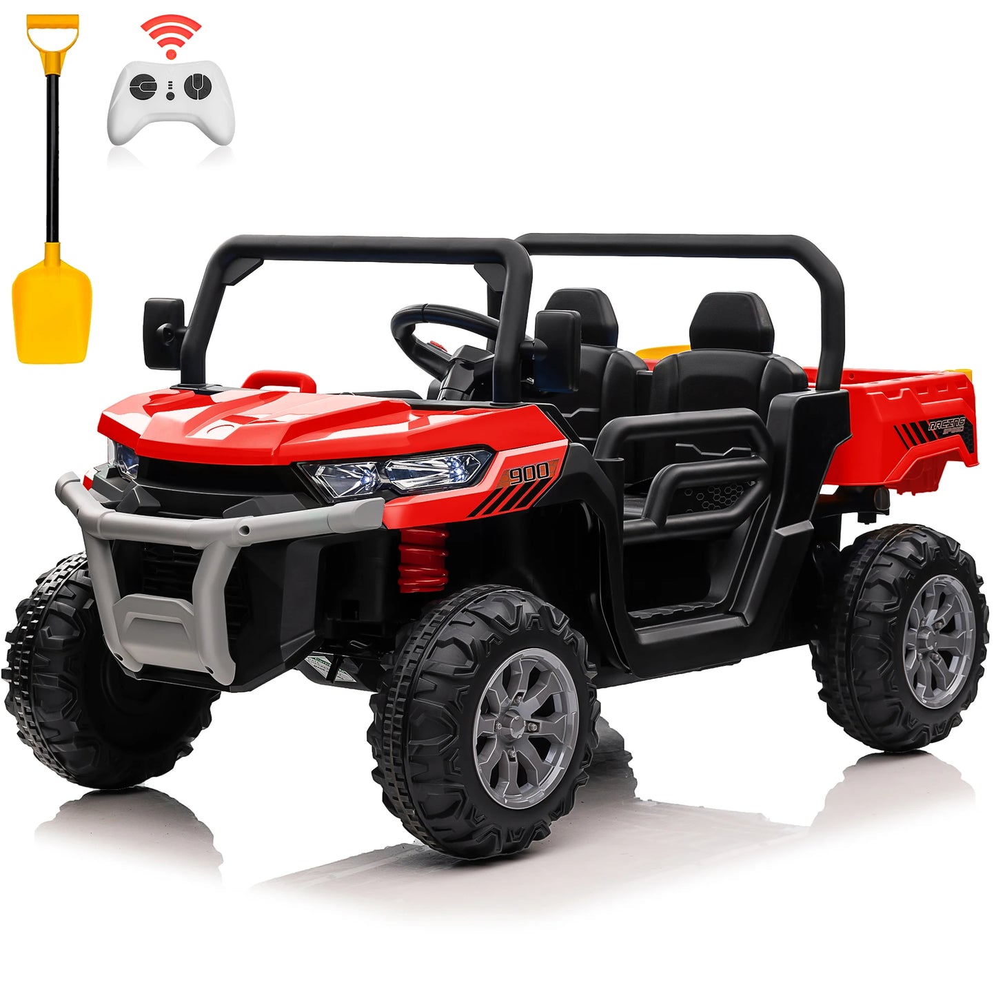 24V 2-Seater Ride-On Dump Truck with 800W Motors, Remote Control & Electric Bed – Off-Road UTV for Kids
