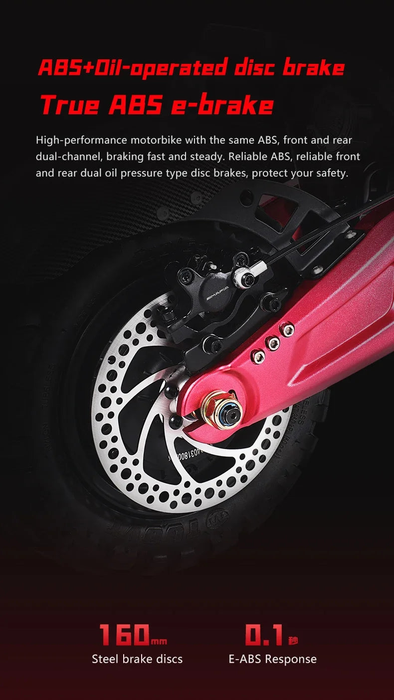 Boyueda S5 Electric Scooter – 6000W Dual Motor, 60V 38Ah Battery, 85 KM/H Max Speed, 120 KM Range, Hydraulic Suspension and Brakes