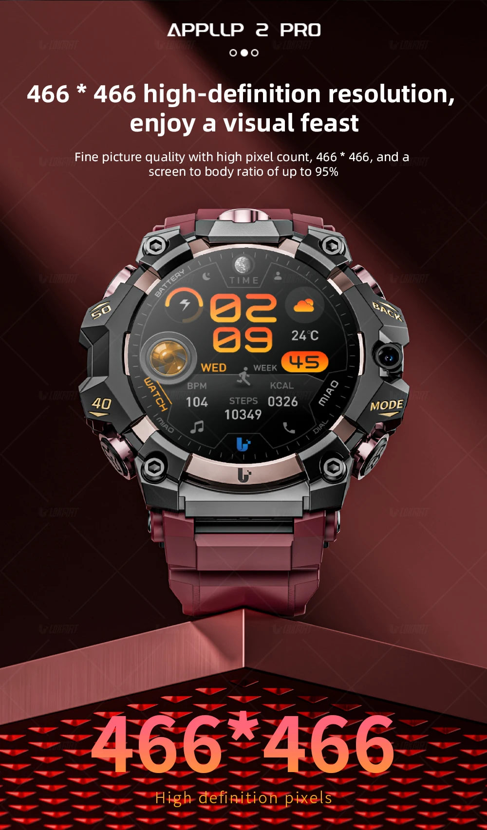 LOKMAT APPLLP 2 PRO Rugged Sport Android Smart Watch