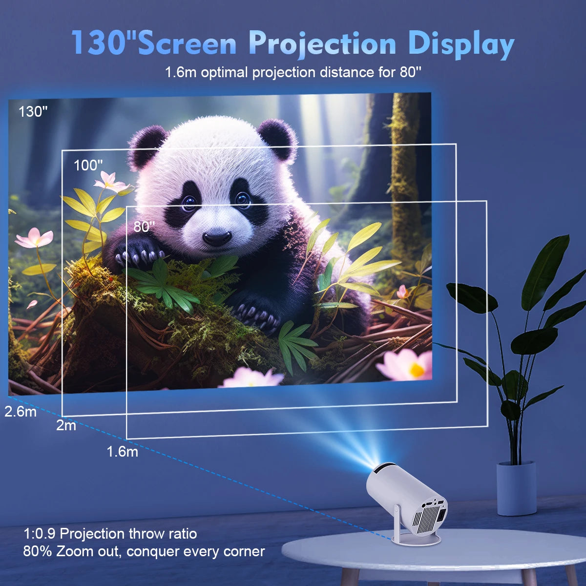 Magcubic HY300 Pro 8K Projector 260ANSI Android 14 Portable Projector Dual WiFi6 BT5.4 Outdoor Cinema Home Theater Support 720P