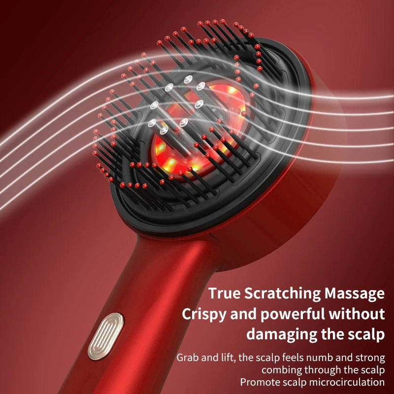 Electric Massage Comb 3 Modes Portable Red Light Laser Comb for Hair Follicles