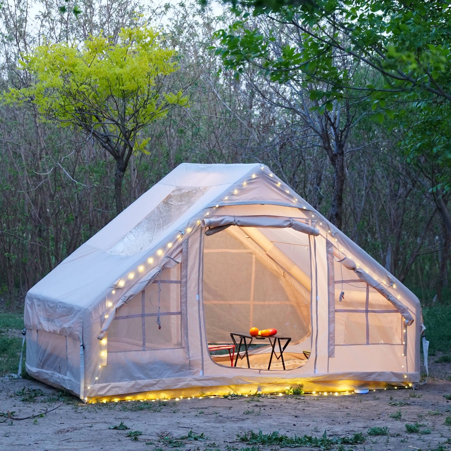 Inflatable Glamping Tent Luxury Air Tent for Camping with Stove Jack (4–8 Person)