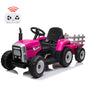 Kids Ride-On Electric Tractor with Remote Control & Trailer – 12V Battery 25w/35w, EVA Tires, Headlights & Bluetooth Music