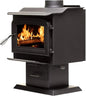 Pedestal Wood Burning Stove – Heats Up to 1,200 Sq. Ft. – EPA Certified – 68,000 BTUs – AW1120E-P – Black
