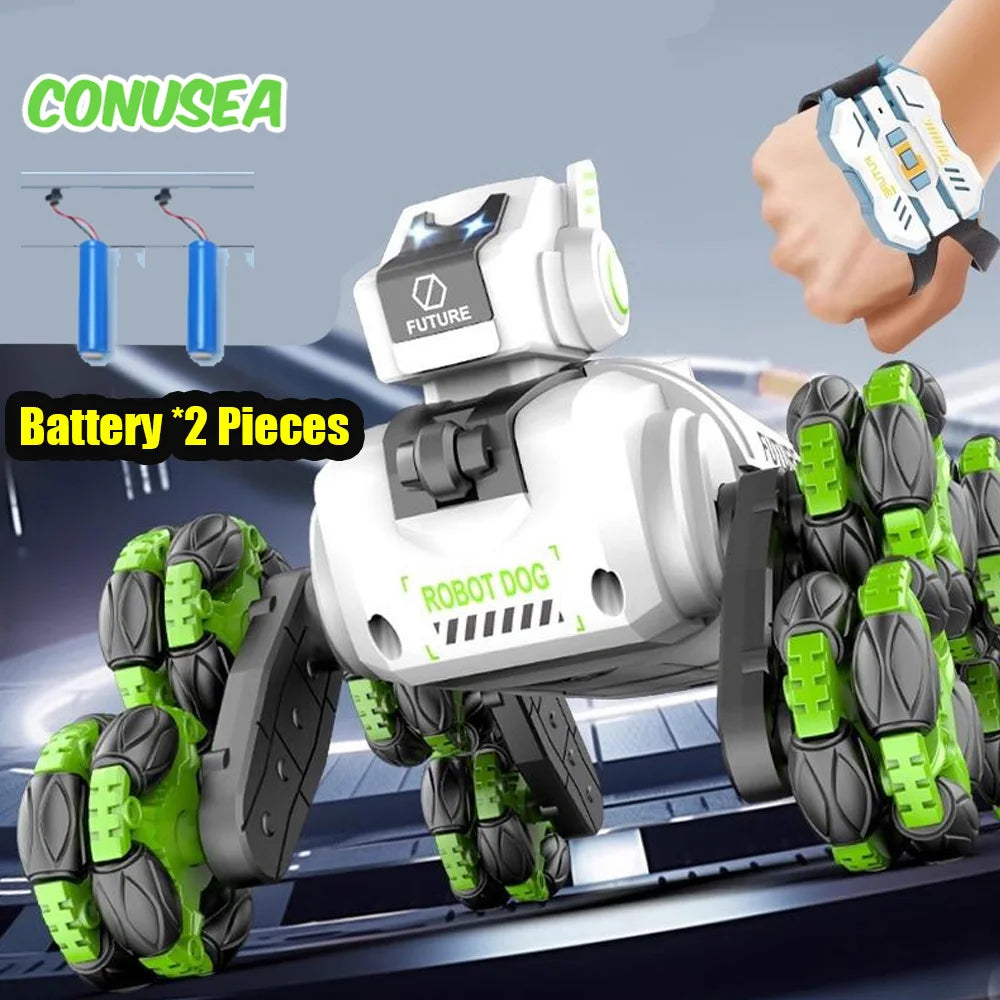 Rc dog robot Puppy Electronic Stunt car Dual Mode Music Song intelligent Mechanical Animals Spray Control for Kids Boys Gifts