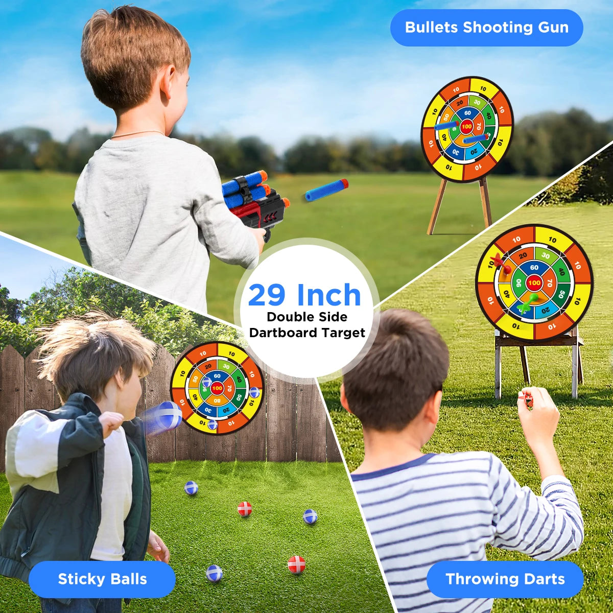 VATOS 2X Bow Arrow + Guns Toy For Kids Night-Light Archery Stand Target Board Indoor Outdoor Game Toys Boys Girls Gift