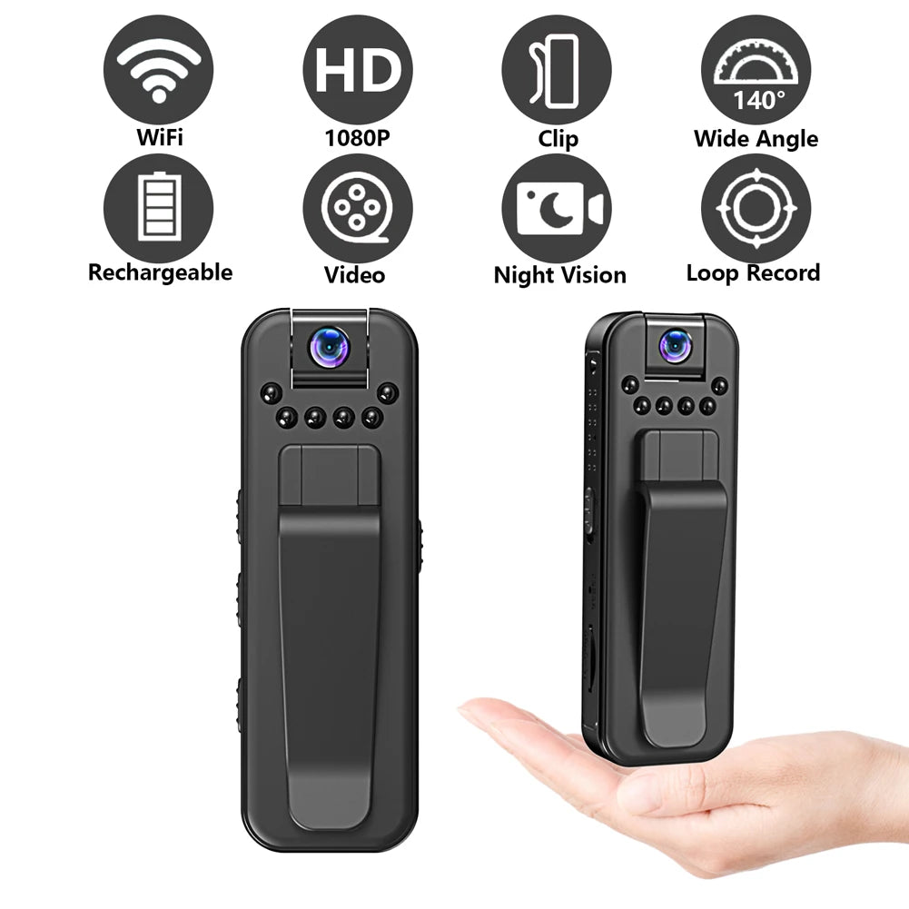 1080P HD Mini Body Camera with Night Vision & Motion Detection