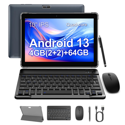 BAKEN 10.1-Inch Android 13 Tablet – 4GB(2+2)+64GB, 1TB Expandable