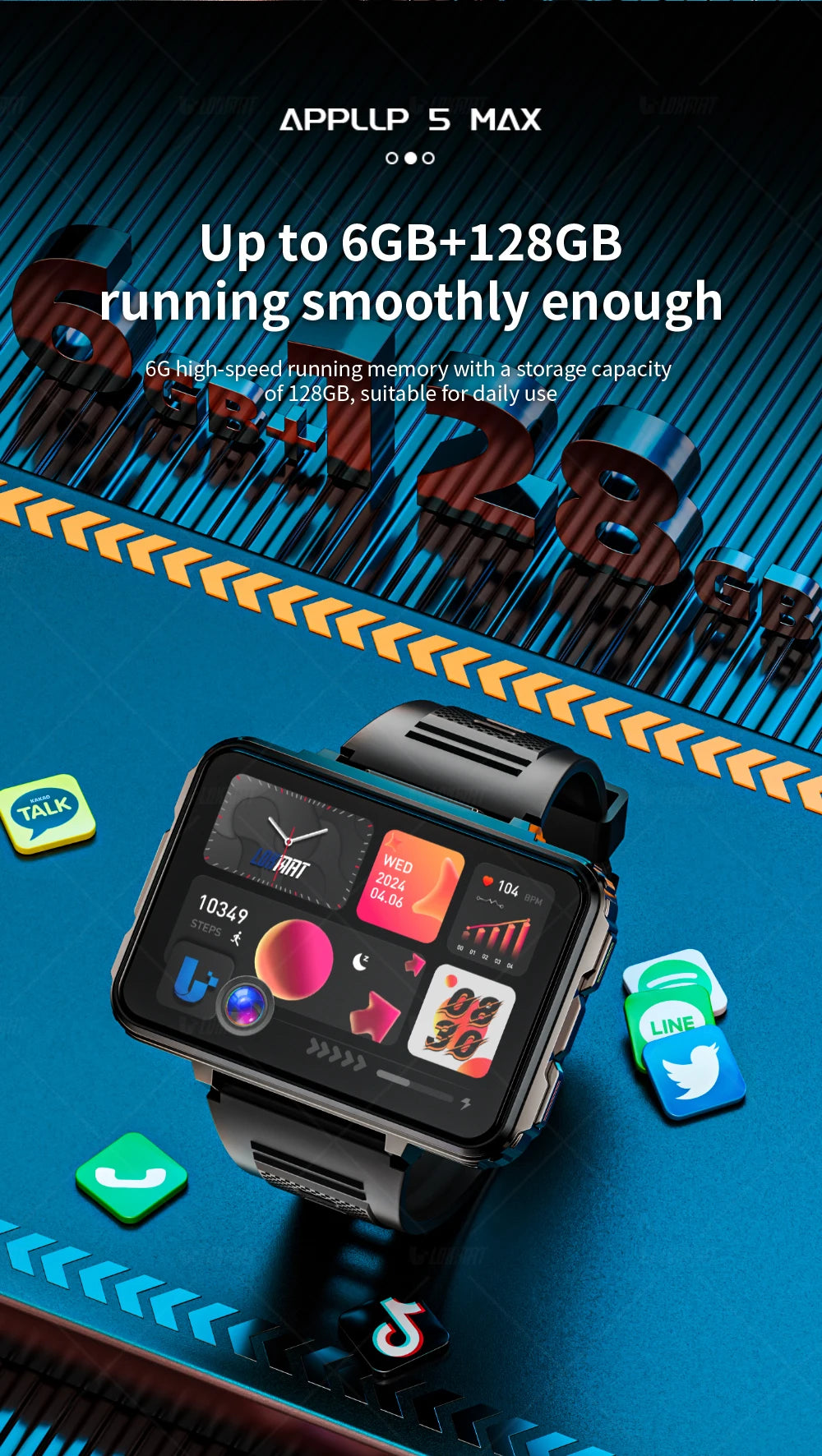 LOKMAT APPLLP 5 MAX Smart Android Watch Phone