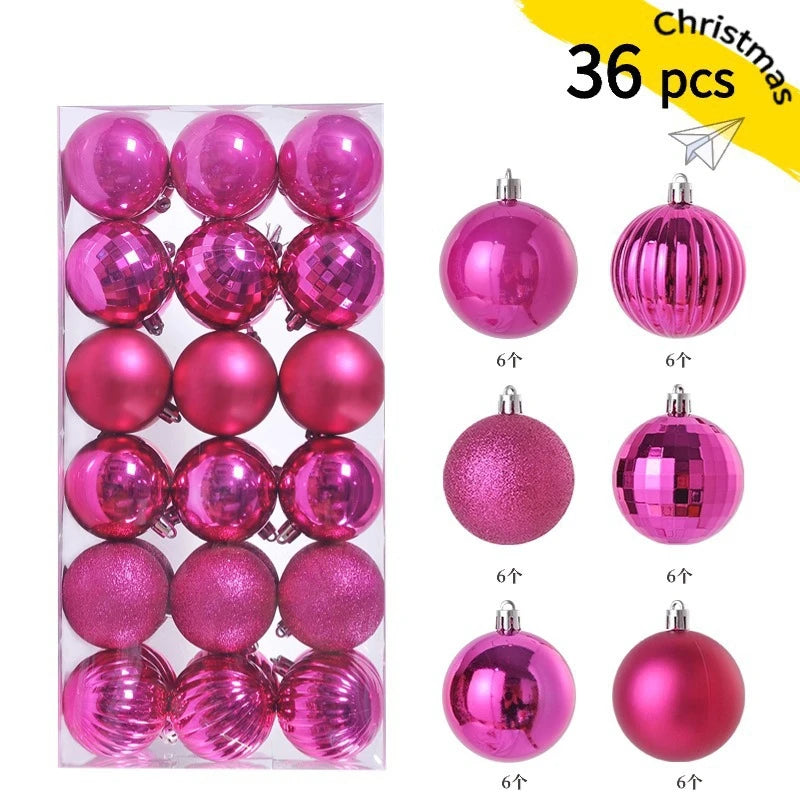 24/36 Pcs Hanging Christmas Tree Ornaments 3/4CM Balls Multiple Colors
