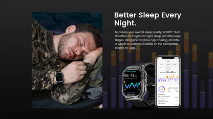 KOSPET TANK M3 Rugged Smart Watch for Men – Military Grade Durability, AMOLED Display, Bluetooth Calling & 60-Day Standby Battery