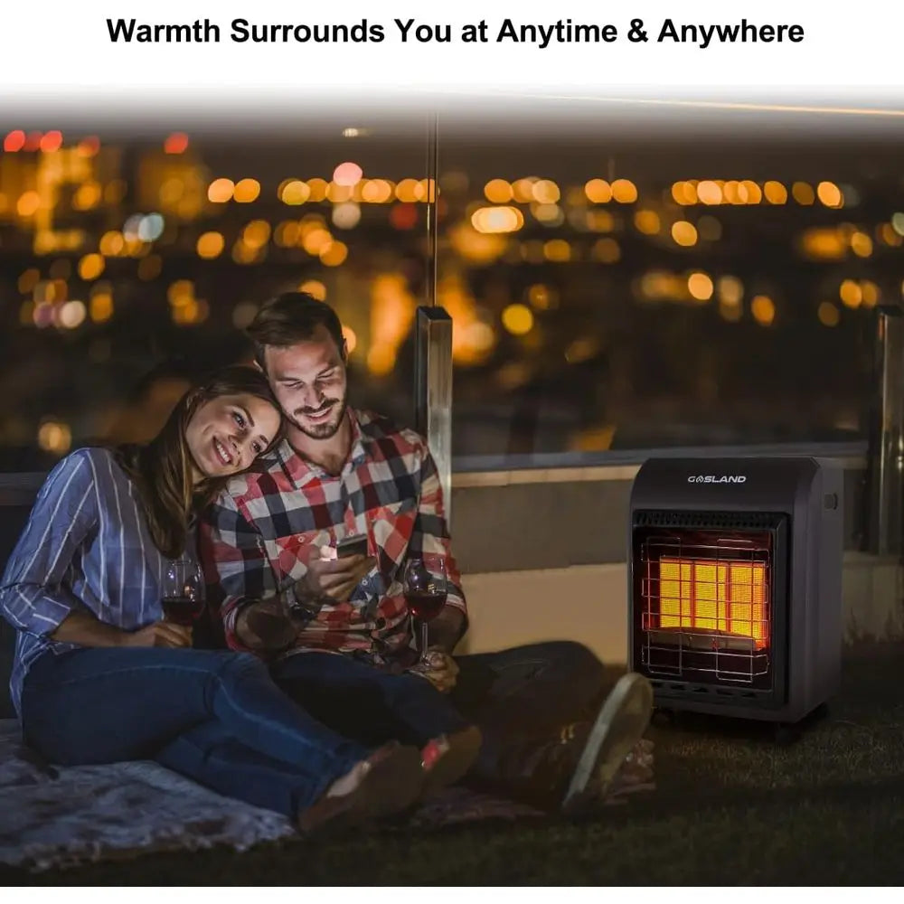 Portable 18,000 BTU Propane Radiant Heater for 450 sq. ft Spaces: Ideal for Garages, Workshops, and Construction Sites