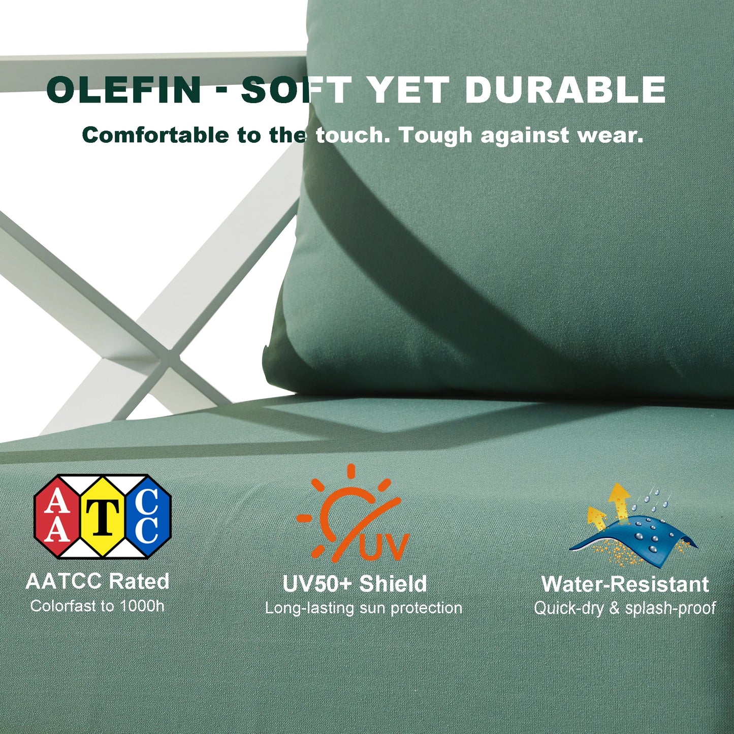 Aluminum Outdoor Furniture Set, Modern Patio Conversation Set Sectional with Coffee Table for Garden, Porch, Balcony, Yard