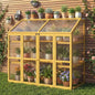 Greenhouse Cabinet with Transparent Roof, Raised Plants Shel Protection for Outdoor Indoor, Natural