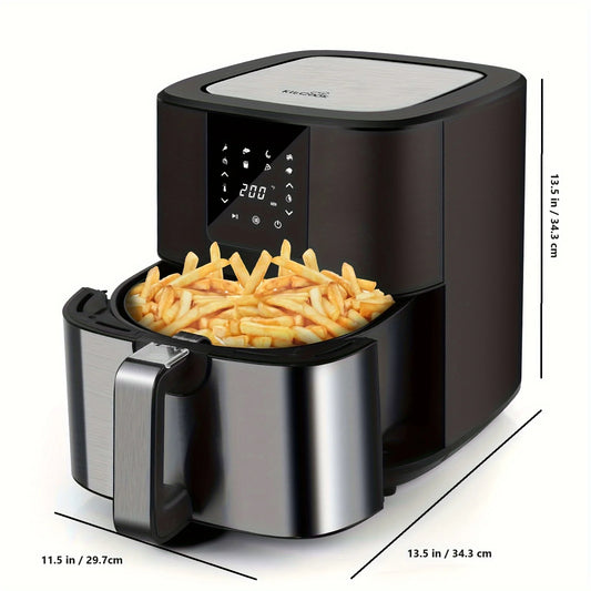 KitCook 7QT Large Air Fryer with Digital Touch Screen, 8 Cooking Presets & Adjustable Temperature Control -1500W