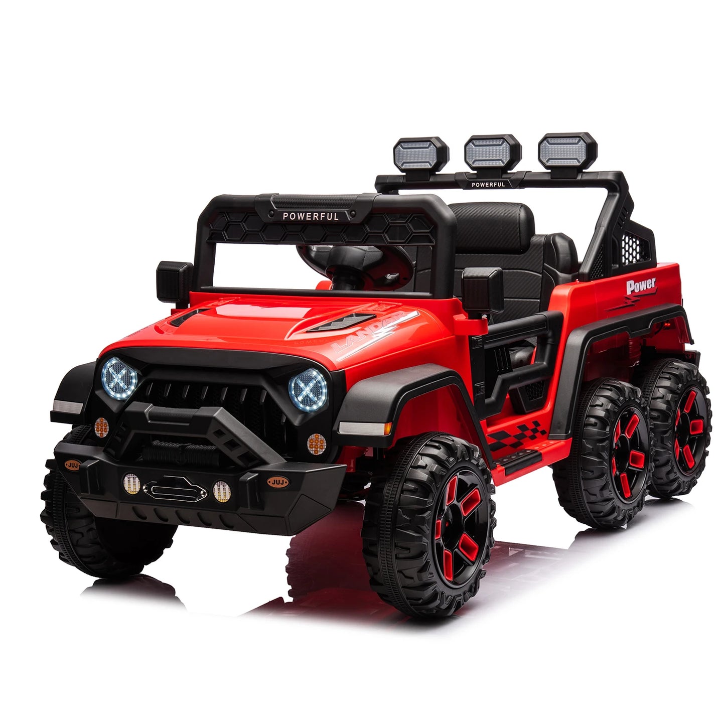 24V Power Wheels Ride on Car for Kids with Remote Control,6 Wheels, 4WD Switchable,Bluetooth, 3 Speeds,Electric Vehicles Battery