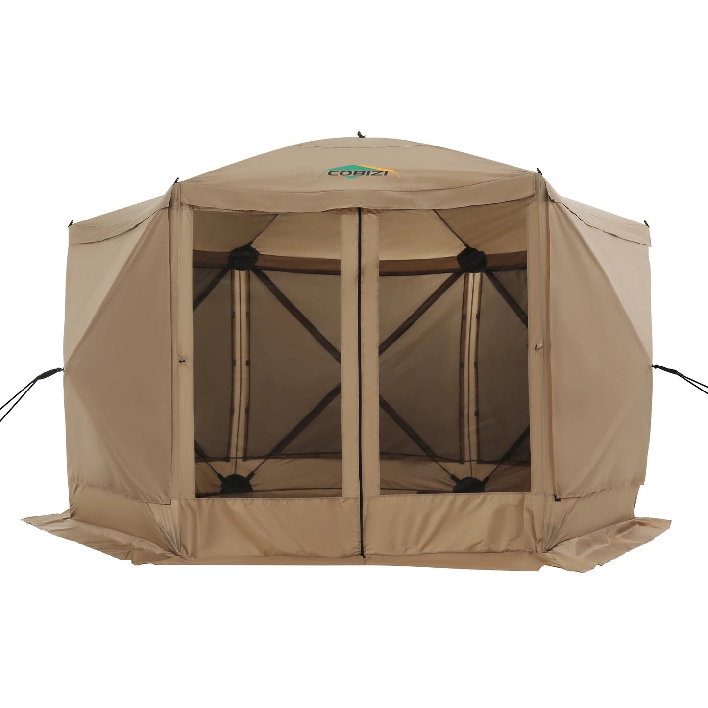 Cobizi 12x12ft Pop-Up Gazebo Screen Tent – 6-Sided Portable Outdoor Canopy Shelter with Mosquito Netting