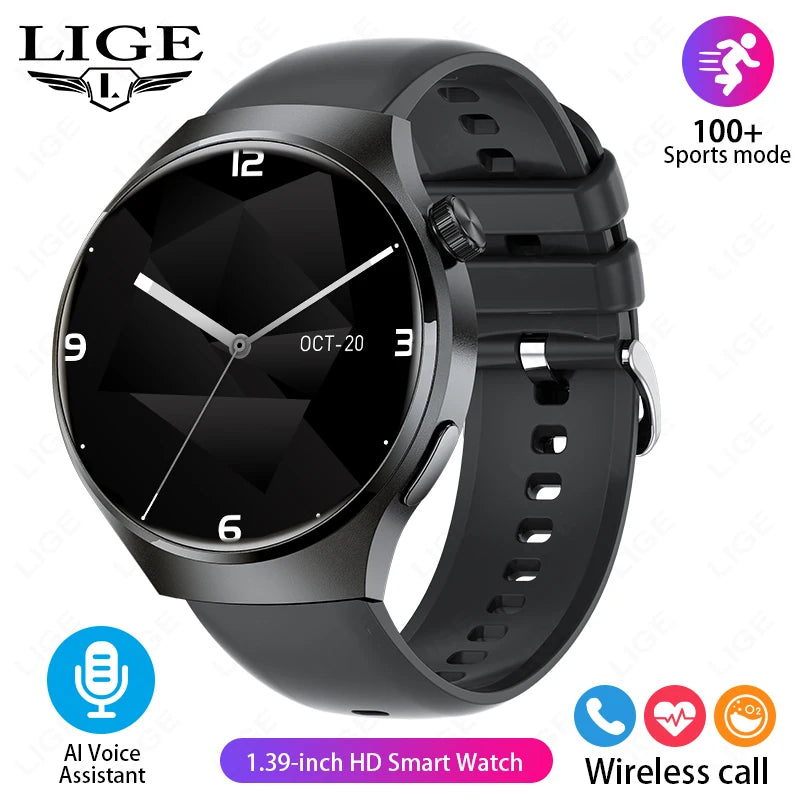 LIGE NFC Smart Watch – HD Display, Bluetooth Call, Fitness & Health Tracker, IP68 Waterproof
