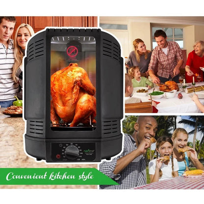 Vertical Rotisserie Oven Roaster Shawarma Kebab Machine Skewer Rack Cooking Basket Tower Healthy Countertop Cooking with