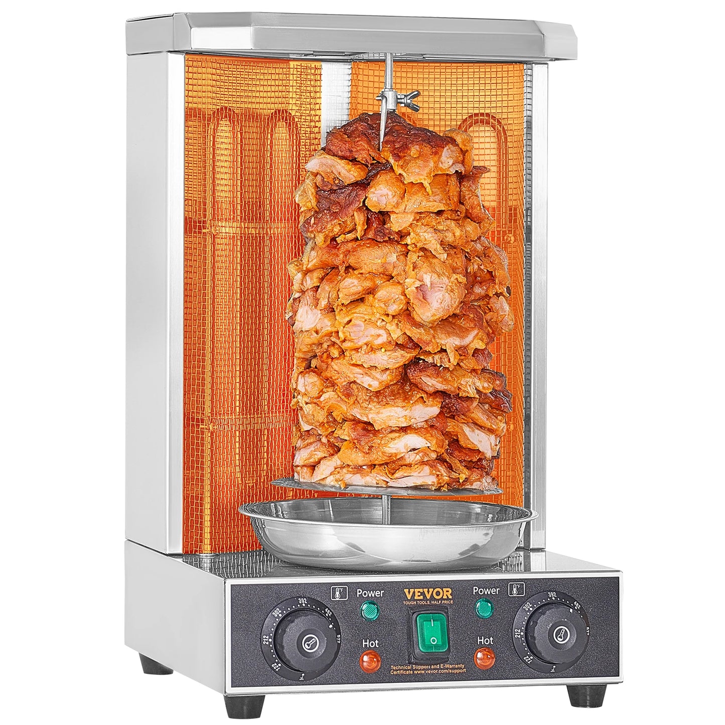 SucceBuy Shawarma Grill Machine 13lbs Electric Vertical Rotisserie with Dual Heating Control & 360° Rotational Heating