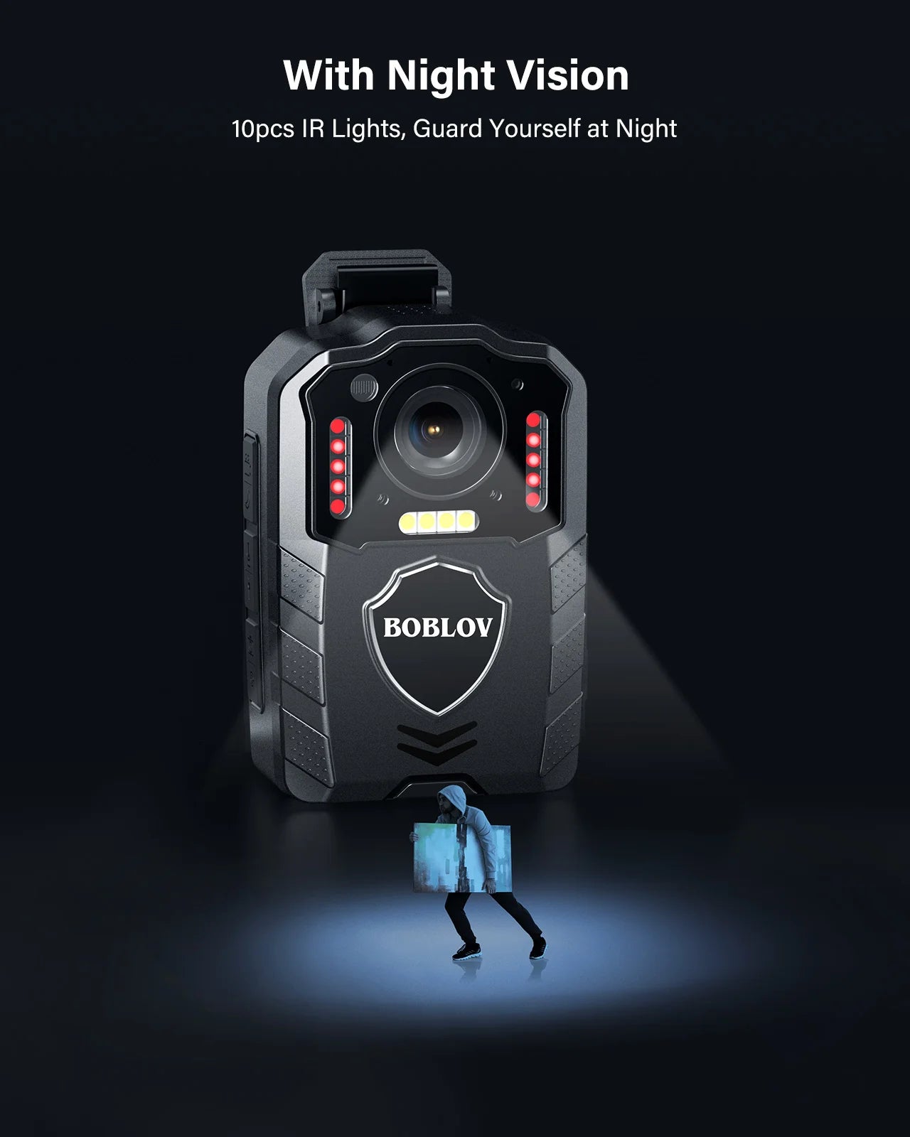 BOBLOV KJ25 128GB Body Camera – 1080P HD Recording with Night Vision & 13-Hour Battery Life