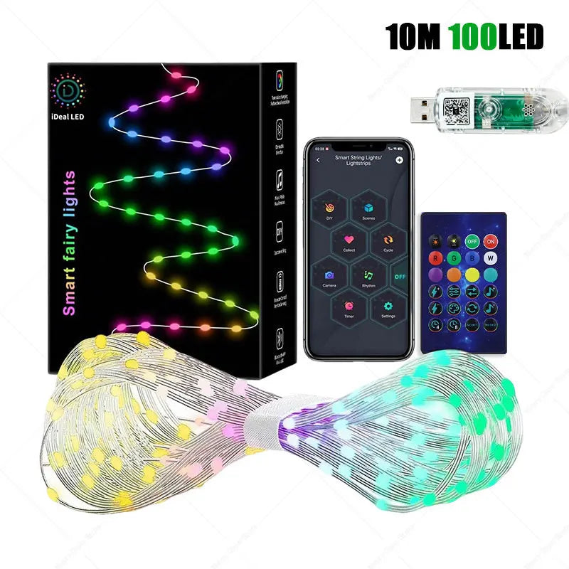 400 LEDs Remote & App Control RGB  Smart Christmas Tree Lights & Outdoor Holiday Decoration