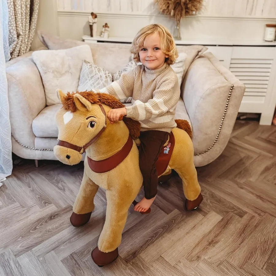 PonyCycle Ride-On Horse Toy – Plush, No Battery, Kid-Powered Pony Ride for Ages 3–4
