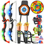 VATOS 2X Bow Arrow + Guns Toy For Kids Night-Light Archery Stand Target Board Indoor Outdoor Game Toys Boys Girls Gift