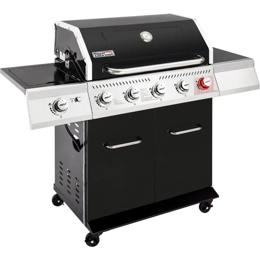 GA5404H 5-Burner Propane Gas Grill with Side Burner & Warming Rack – 64,000 BTU Outdoor BBQ Grill