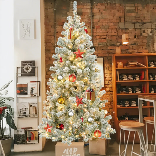 2025 190cm Pre-Lit 460 Dense Branch Tips  200 Warm-White LED Light White Green  Artificial Christmas Tree