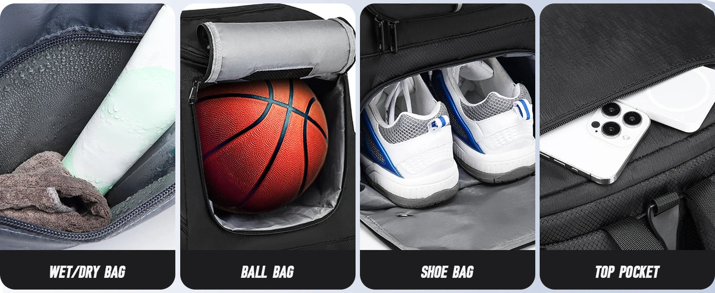 Basketball Sports Backpack with Ball, Shoe & Gear Compartments – Large Capacity & Water-Resistant