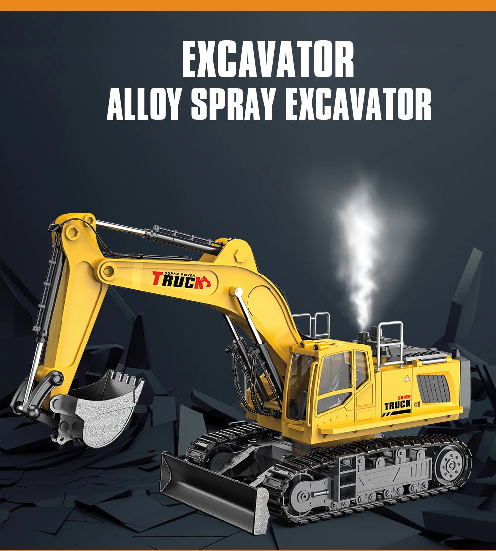 1:18 Alloy RC Excavator – 17-Channel Full Simulation Construction Vehicle