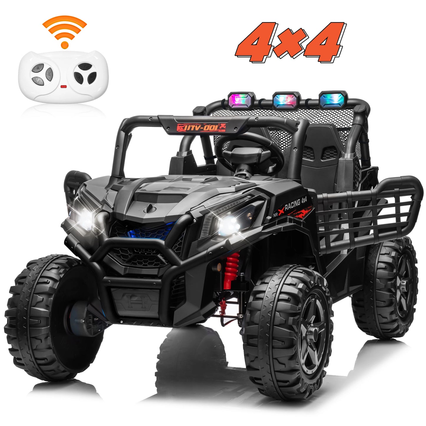 Joyracer 24V 4WD 2-Seater Ride-On UTV – Off-Road Electric Car with 4x200W Motors, Remote Control, LED Lights & Bluetooth