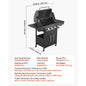 SucceBuy Gas Grill 4 Burner Propane Gas Grill with Side Burner 425 SQ.In Grilling Area 52,000 BTU Patio Garden BBQ Grills