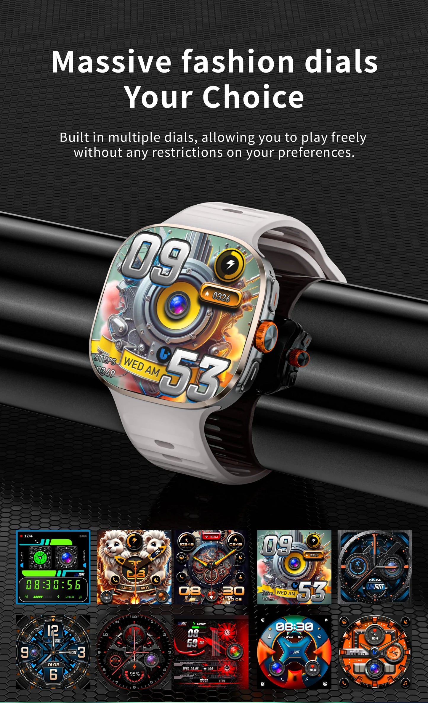 LOKMAT APPLLP 6 MAX – Android Smart Watch Phone | 2.16-Inch AMOLED Display | 4G/5G SIM | Rotating Camera | AI ChatGPT Integration