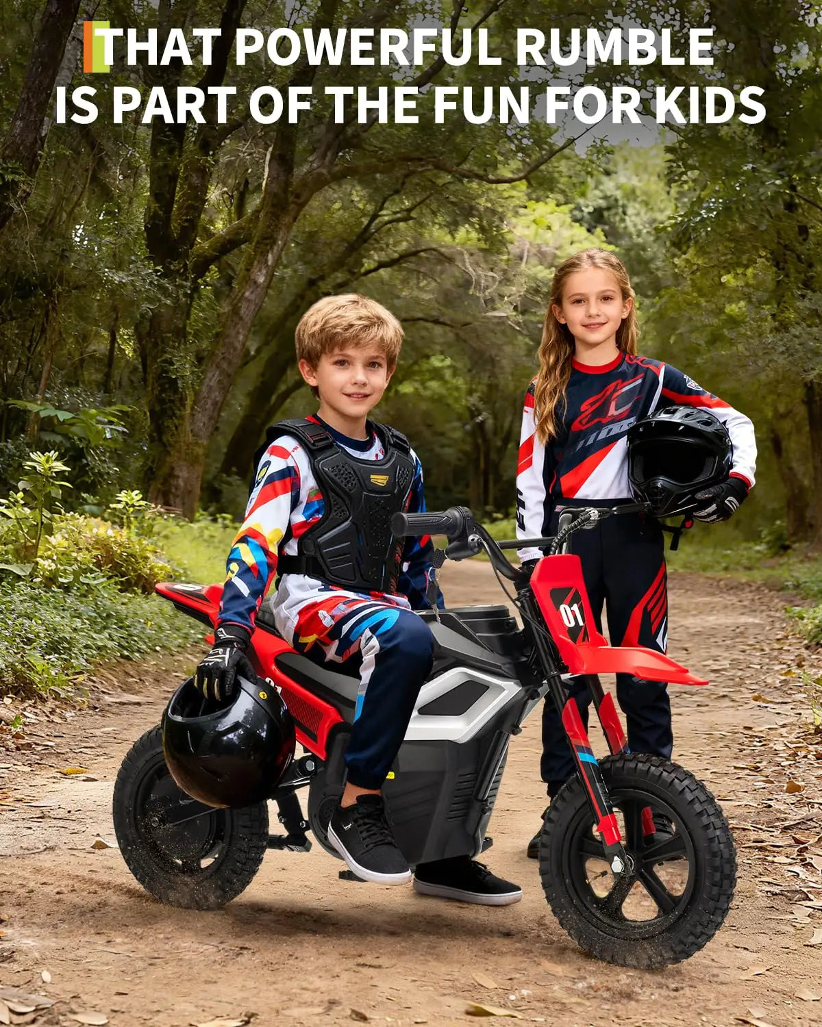 24V 350W Kids Electric Dirt Bike – Ride-On Motorcycle with Bluetooth, Suspension, and Realistic Off-Road Performance