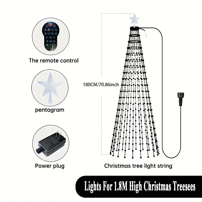 MIMIRGB 6.89FT Smart Christmas Tree Light 400 LED Indoor String Light with Remote Control DIY Text Christmas Tree Decoration