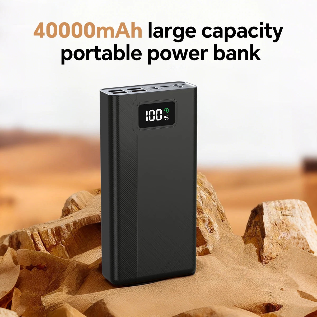 40000mAh Ultra High-Capacity Power Bank – Multi-Device Fast Charging | LED Display | 4 Outputs + 3 Inputs | Portable for Travel, Camping & Emergencies